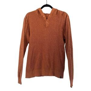 Threads 4 Thought Men's Orange Waffle Hoodie Long Sleeve Sustainable Size Medium